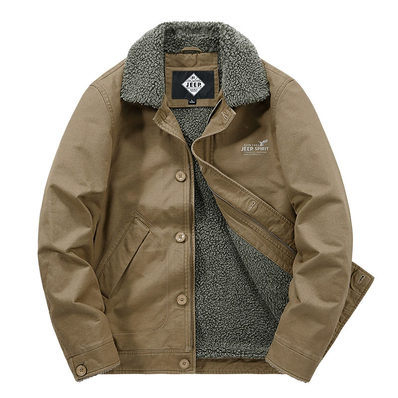 Зимняя модная куртка на хлопковой подкладке, мужская куртка на флисовой подкладке, теплое пальто из овечьей шерсти, комбинезон с лацканами, куртка на хлопковой подкладке 18905