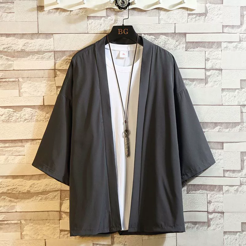 Кардиган, рубашка, Hanfu, мужская летняя куртка, свободный крой, китайский стиль