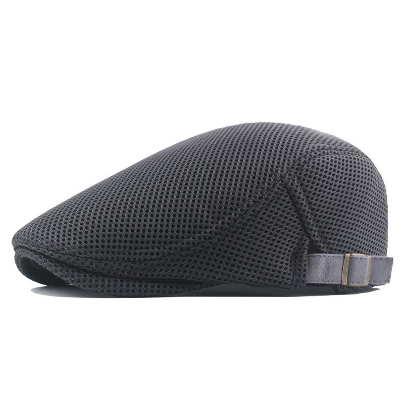 Unisex Hollow mesh cap Breathable beret for women tidal visor for men solid color forward_voghion.com
