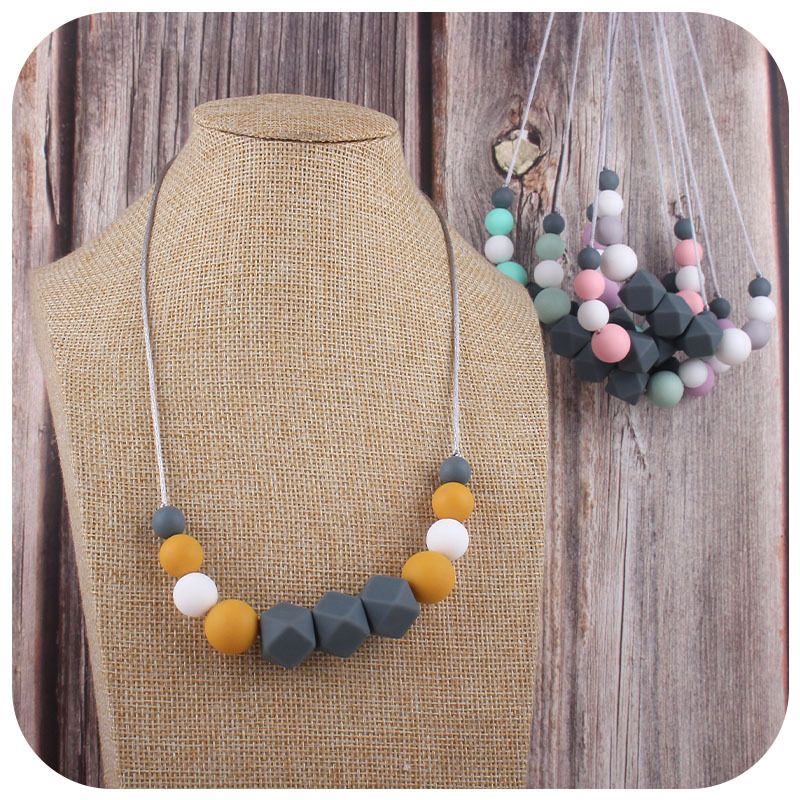 Amazon nuevo collar de mordedor de silicona molares mordedor palo masticable colgante collar