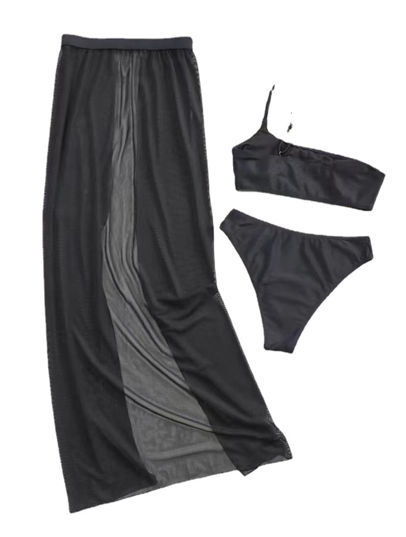 2021 Swimsuit New Sexy Backless Bikini Three-piece Set European And American Export Lace-up Bikini Spot