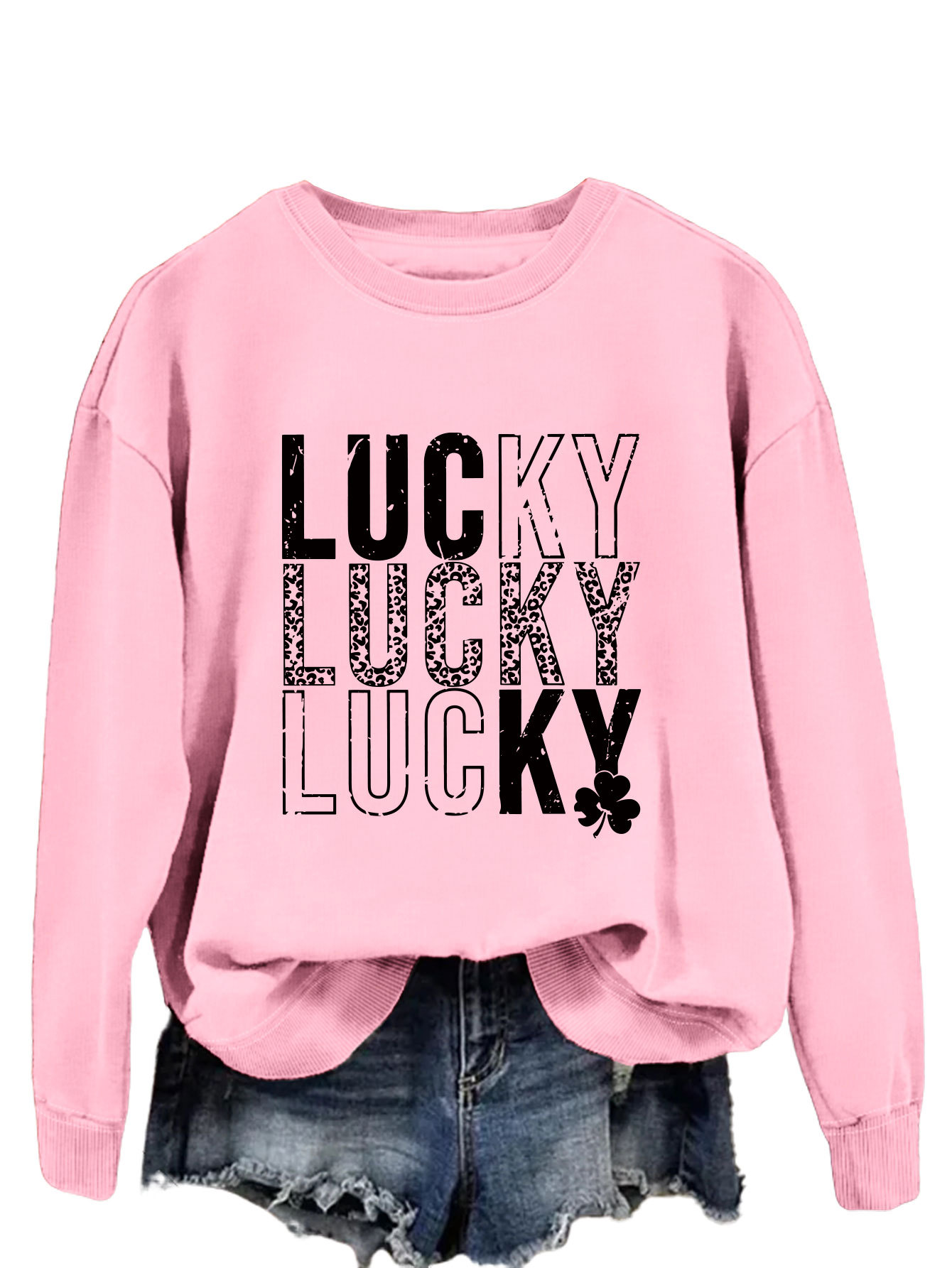 Women's Hoodies Long Sleeve Printing Streetwear Shamrock Letter display picture 37