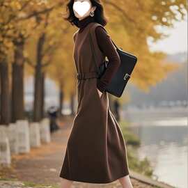 2025入春穿搭针织连衣裙女装新款气质轻奢高端女神范内搭打底长裙