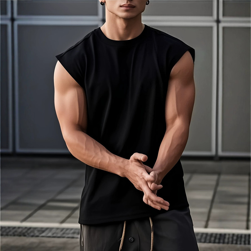 2026 Amazon Summer Men's Short Sleeve Simple Fitness Versatile Sports Solid Color Quick-Dry Crew Neck Top Wholesale 2026 Amazon Summer Men's Short Sleeve Simple Fitness Versatile Sports Solid Color Quick-Dry Crew Neck Top Wholesale