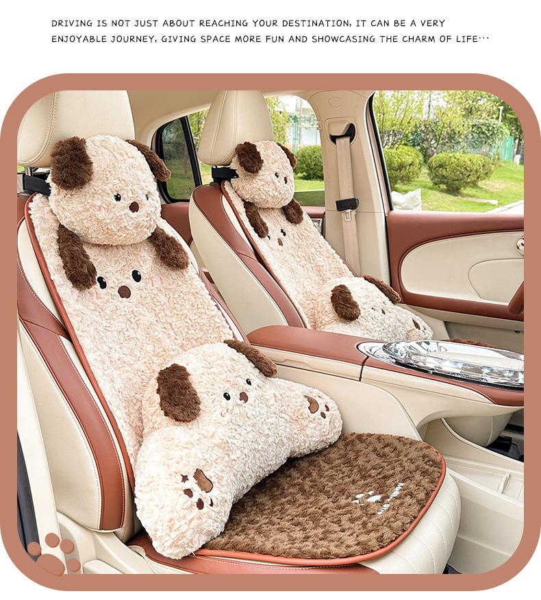 Blue Rain Car Seat Cushion Cute Puppy Car Seat Cover Thickened Creative Comfortable Car Interior Decoration Seat Cushion