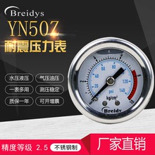 压力表YN50Z轴向耐震不锈钢压力表0-1.6mpa水压气压洗车机表25mpa