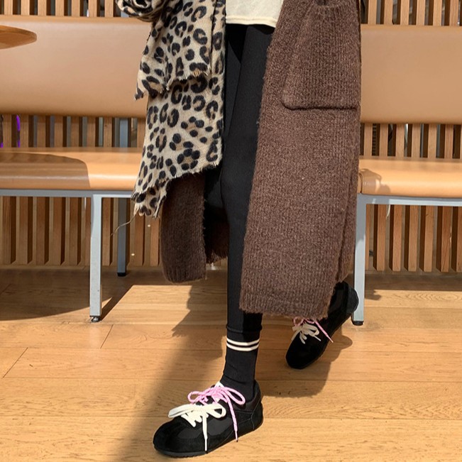 Versión de cuero de vaca ~ cuero real aumentando la altura de los zapatos deportivos de mujer zapatos casuales de suela gruesa de dos cordones zapatos de plancha