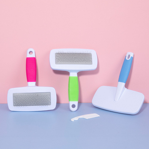 Pet Beauty Needle Comb Threaded Handle Pet Needle Comb Dog Comb Sticky Bead Hair Removal Comb Dog Massage Beauty Comb