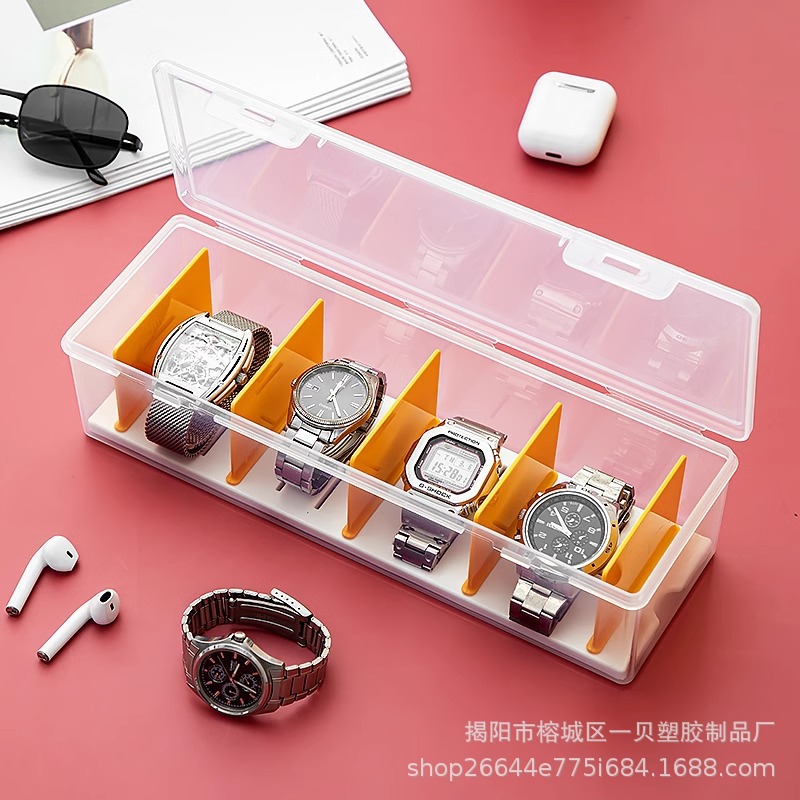 Watch Box Storage Box Household Transparent Watch Box Organizer Box High-End Wheat Mr Display Box Mechanical Watch Jewelry Box