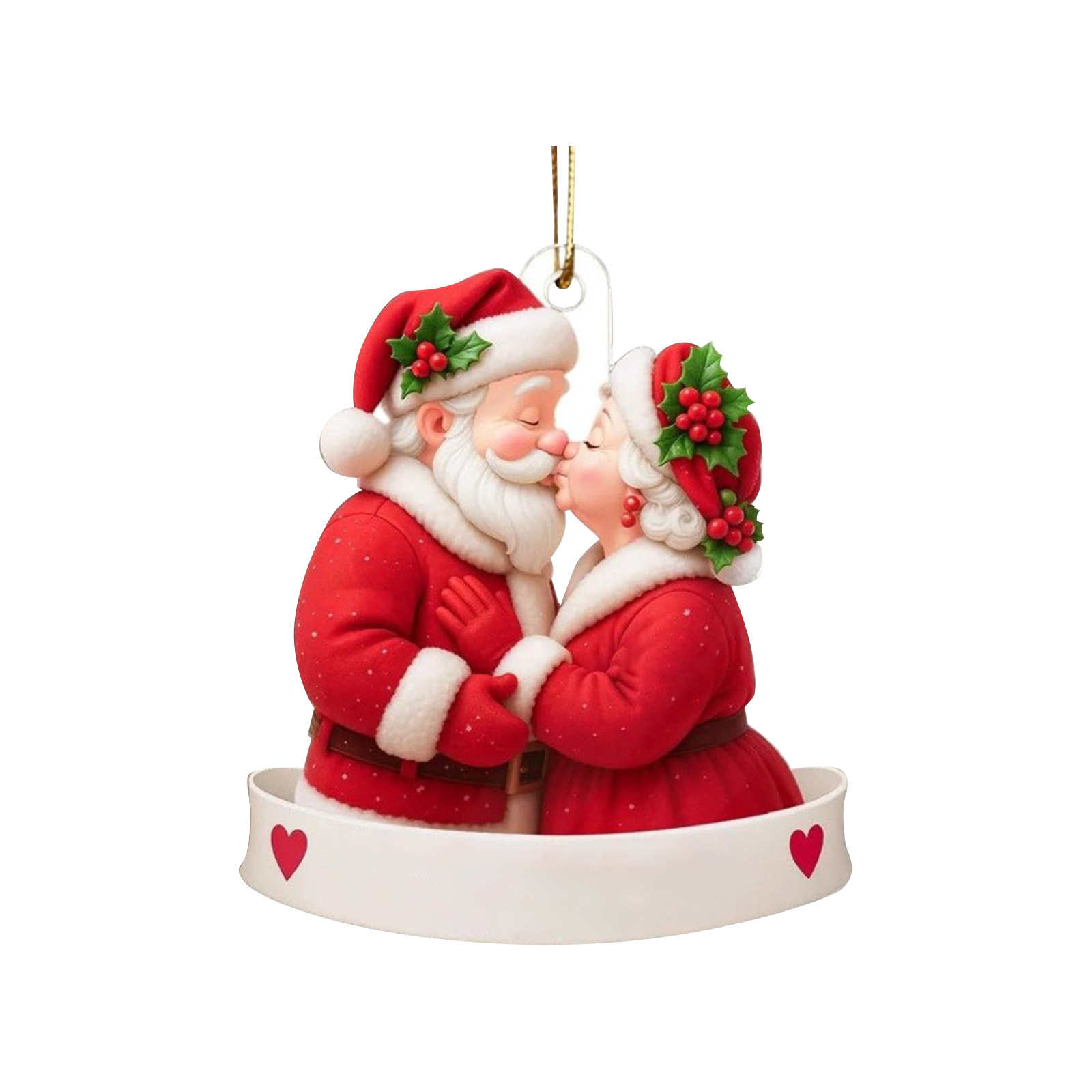 Nuevos regalos de Navidad personalizados para parejas transfronterizas, colgantes de Papá Noel con el tema "Envejecer lentamente juntos"