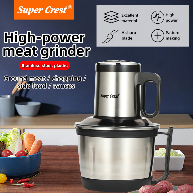 Cross-border new plug-in large capacity multi-function meat grinder household stainless steel baby food supplement cooking machine