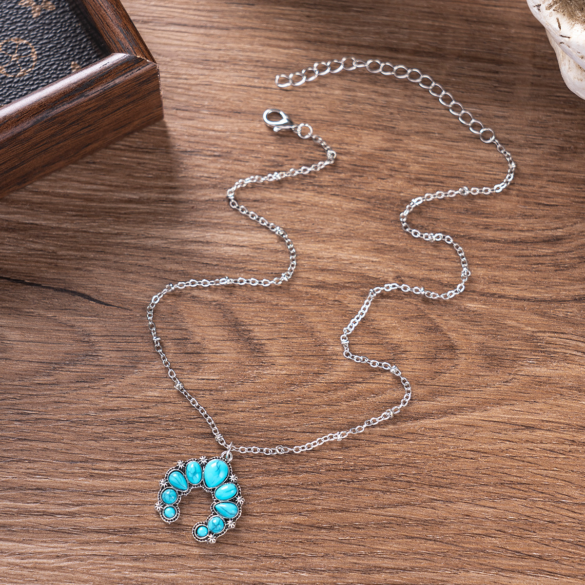 cable chain Chain Type 1 Piece Quantity Travel, Daily Occasion Retro Cactus Alloy Cable Chain Pendant Necklaces Wholesale