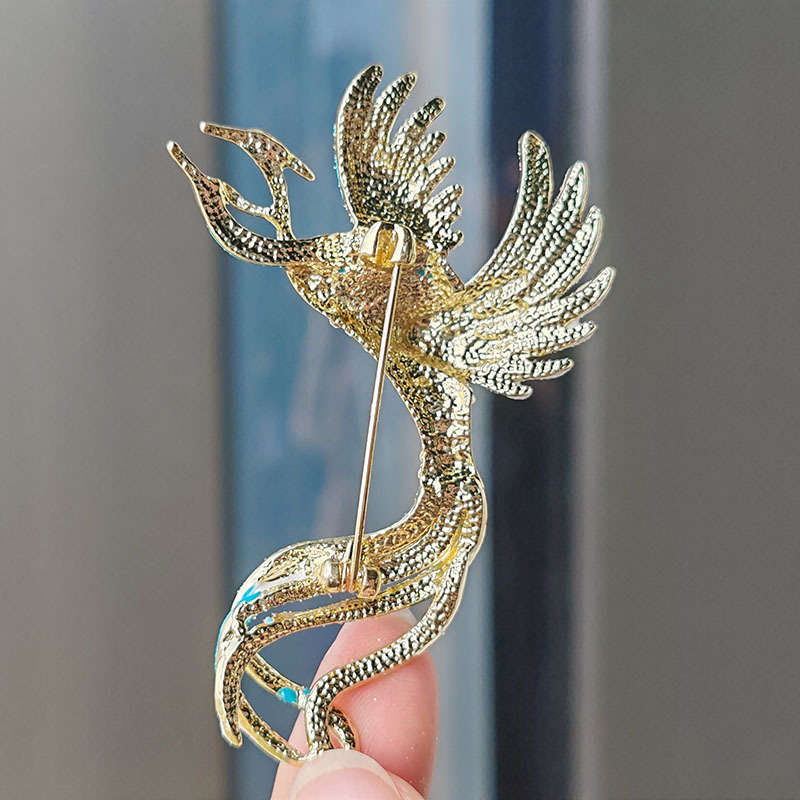 Phoenix Pattern Unisex Gender Chinoiserie Retro Ethnic Style Pin Phoenix Alloy Plating Unisex Brooches