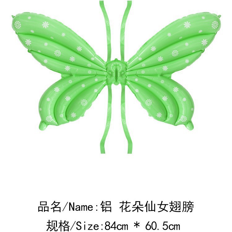 Ángel mariposa alas globo película de aluminio lote mixto colorido mágico macaron inflable para niños puesto al por mayor flash
