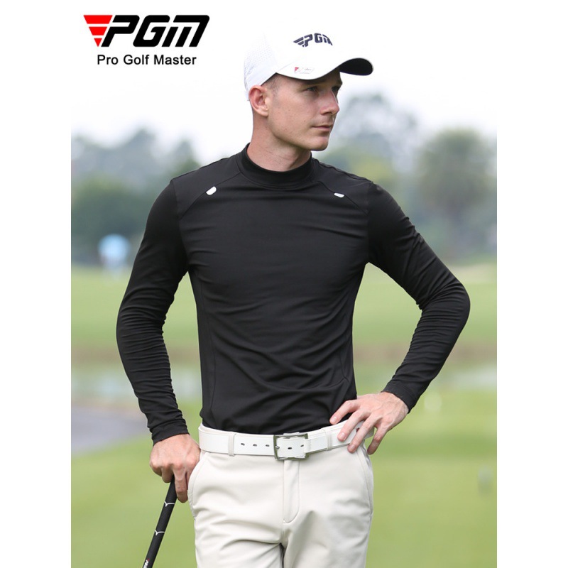 Áo thun dài tay golf nam PGM giữ ấm nhung mài mùa thu đông — YF427-Đen, YF427-Hoa màu xám, YF427-màu trắng, YF427-Màu xanh quân đội