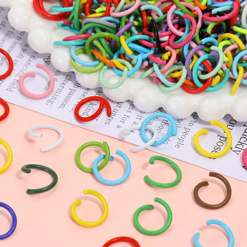 8/10mm Colorful Painted Iron Single Ring Open Ring Connecting Ring DIY Jewelry Accessories Keychain Materials Wholesale