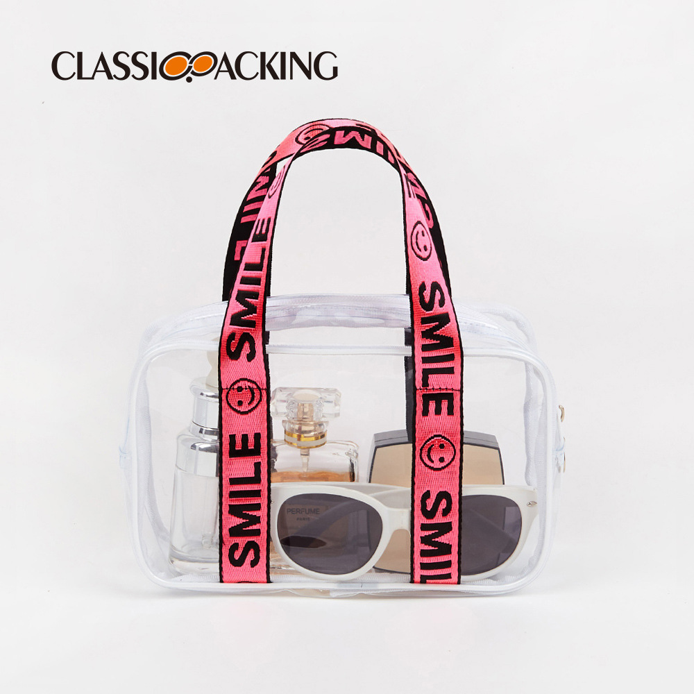 Internet celebridad transparente PVC bolsa de cosméticos de gran capacidad de viaje bolsa de almacenamiento portátil bolsa de playa bolsa de lavado
