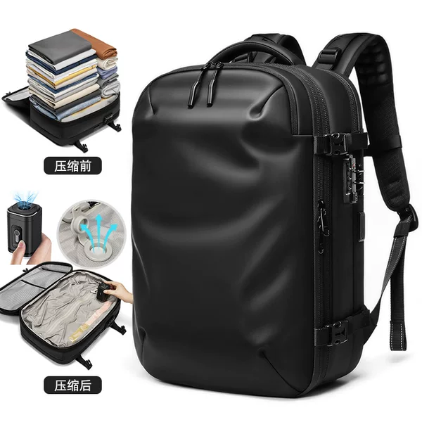 Vacuum Compression Backpack Men's Backpack Multi-Functional Large-Capacity Travel Bag Waterproof Expandable Business Computer Backpack