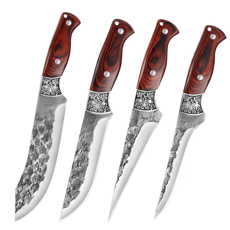 Cuchillo de hueso forjado hecho a mano Cabeza de Acero tallada cuchillo de corte de carne de mano cuchillo especial para matar cerdos cuchillo de talla doméstica