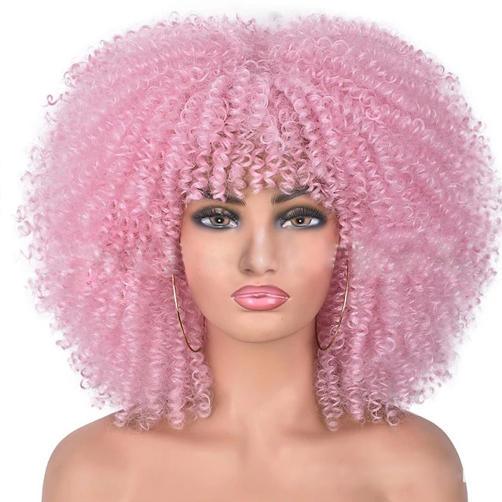 Cross-border European And American Chemical Fiber Wigs Full Head Hair Hair Female Manufacturers African Small Curly Hair Wigs Headgear