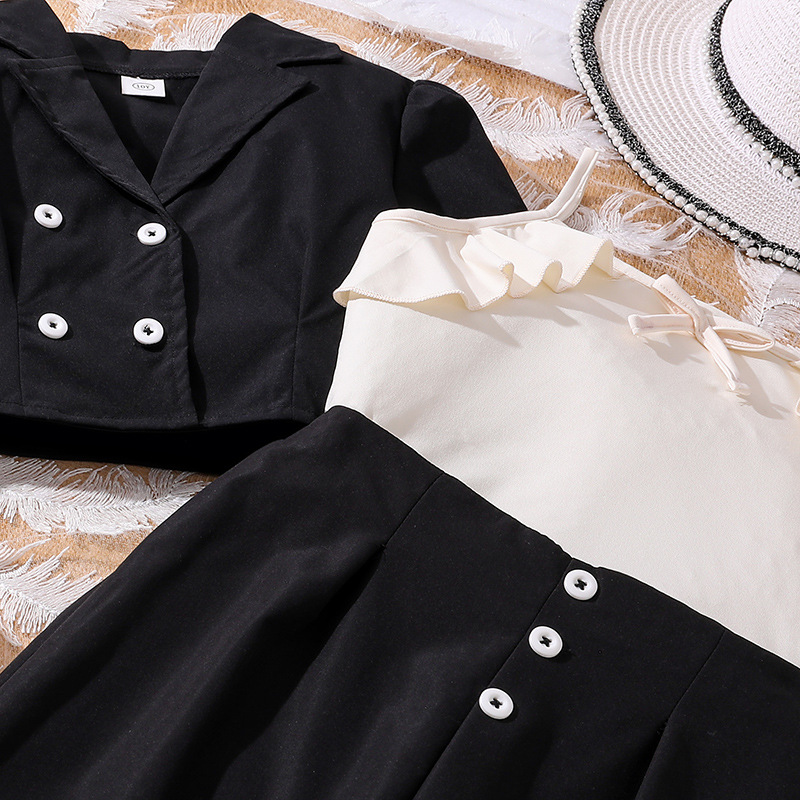 Girls Two-piece Jumpsuit And Jacket Set For Autumn_voghion.com