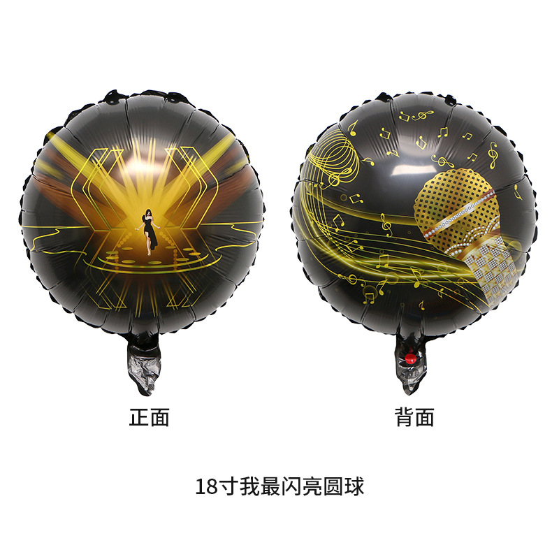 Transfronterizo nuevo micrófono gafas de sol forma película de aluminio globo cantando fuerte tema Fiesta decoración globo