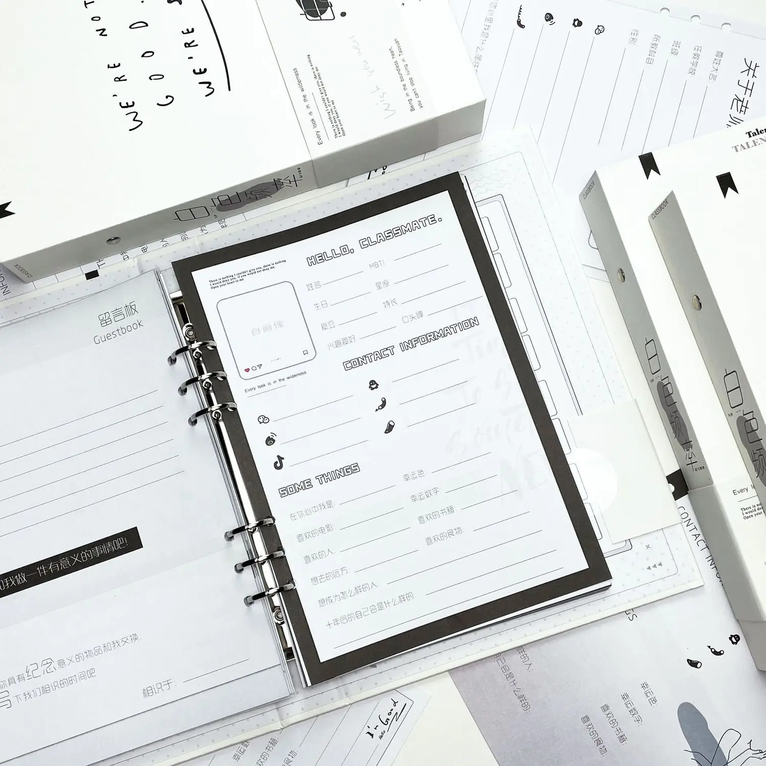 Ins Wind Loose-leaf High Yan Value Classmate Record Graduation Commemorative Book Simple Niche Art 2024 New Message Book