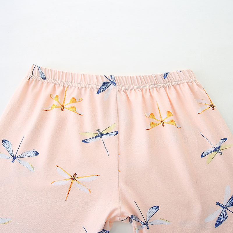 25 de verano nueva ropa doméstica de niñas dos piezas de estilo europeo y americano de cuello redondo para niños de manga corta traje de pijamas casuales