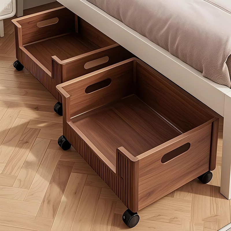 Clothing Storage Box with Pulleys under the Bed Organizer Box Book Plastic Storage Box under the Bed Storage Rack Snack Box Book Box