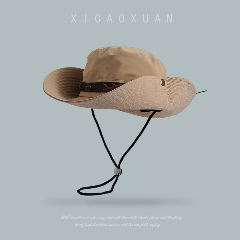 Sombrero de vaquero de gran tamaño occidental desierto oeste de Sichuan viaje americano retro hombre y mujer sombrero de pescador de montaña profundo