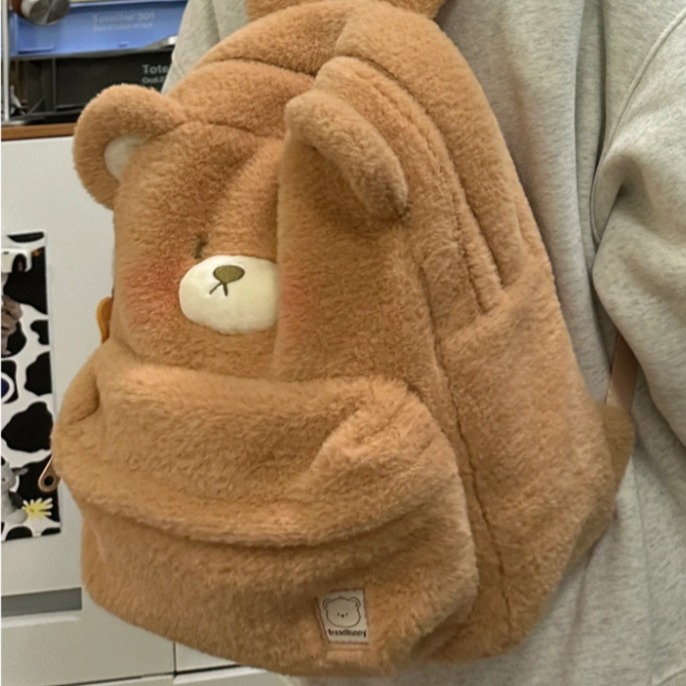2023 새로운 높은 색상 가치 봉제 곰 배낭 봉제 가방 학생 배낭 귀여운 가방 대용량 가방