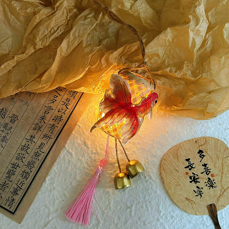 2025年新款中秋节竹编古风发光兔子灯笼花灯手提灯笼diy 手工材料|undefined