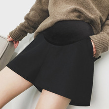 阔腿孕妇秋冬新款毛呢外穿短裤阔腿裤 孕妇托腹裤靴裤袜裤