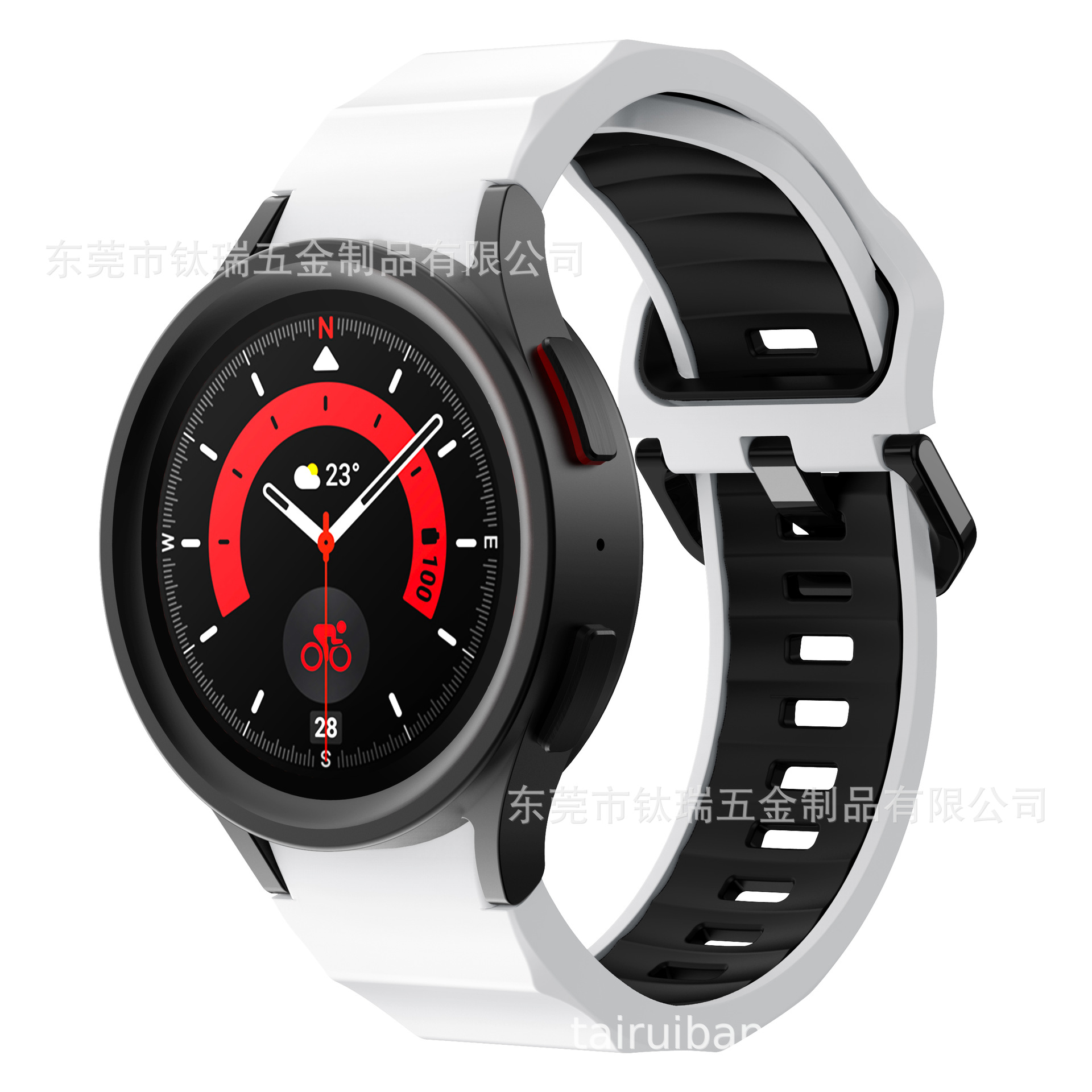 Adecuado para Samsung Galaxy watch5 6 4 onda correa de silicona de dos colores watch5pro correa de reloj inteligente