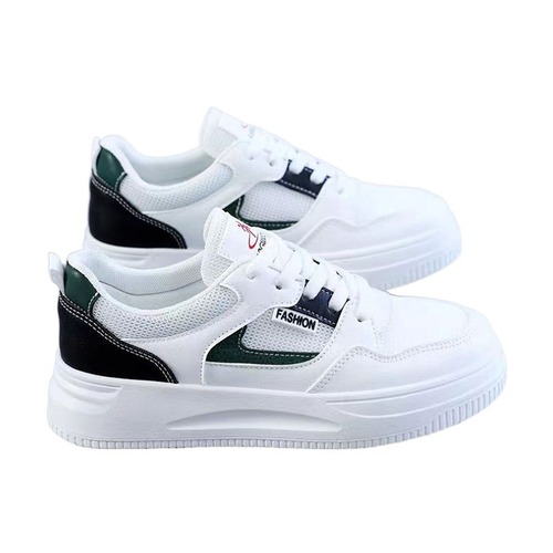 Little White Women's Shoes  Spring and Summer Leather Waterproof Versatile Casual College Style Sports Shoes Soft Sole Heightened Running Shoes