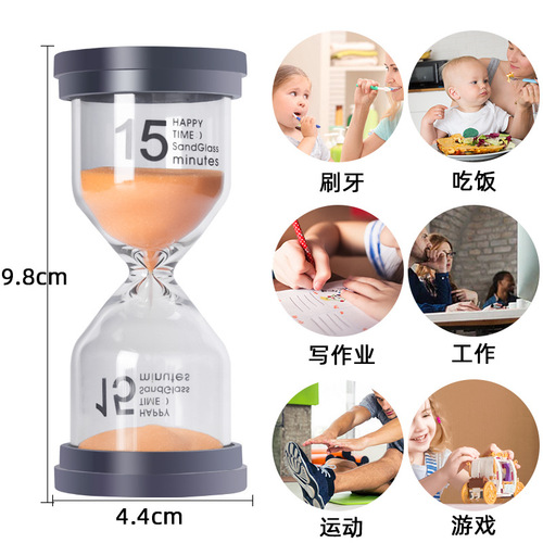 Wholesale 1/3/5 Minute Black Cover Hourglass Kindergarten Gift Toothbrushing Sand Timer Creative Decorative Ornament