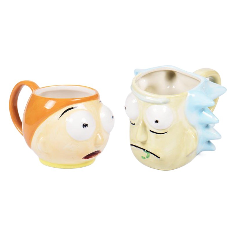 Rick viejo hombre forma taza creativa Morty regalo de cerámica taza de dibujos animados 3D forma taza de café
