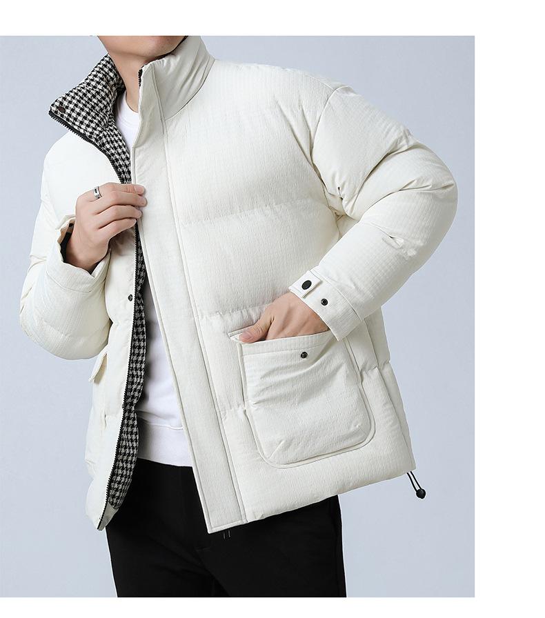 Veste en coton ample à col montant pour homme, vêtement d'hiver épais et chaud, version coréenne_voghion.com