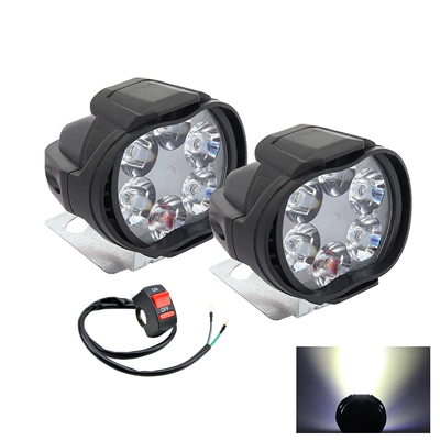 Neutral External 6Led Motorcycle Motorcycle headlights, headlights - white-two-packswitch