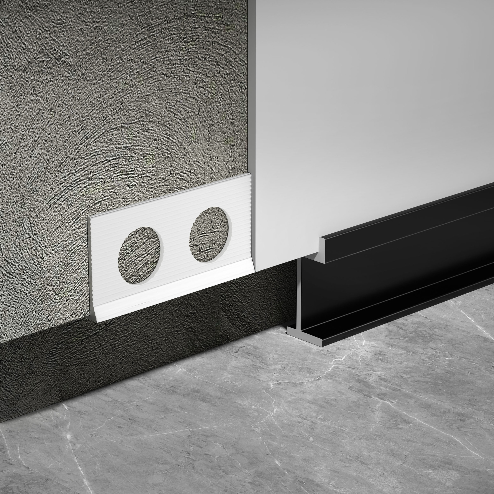 Aluminum alloy embedded baseboard 2 cm 3/4/5/6/8 cm wall grooving embedded invisible hidden floor baseboard