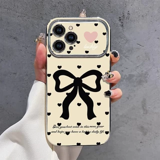 韩系甜美风苹果17新款手机壳电镀大视窗iphone16爱心蝴蝶保护套软