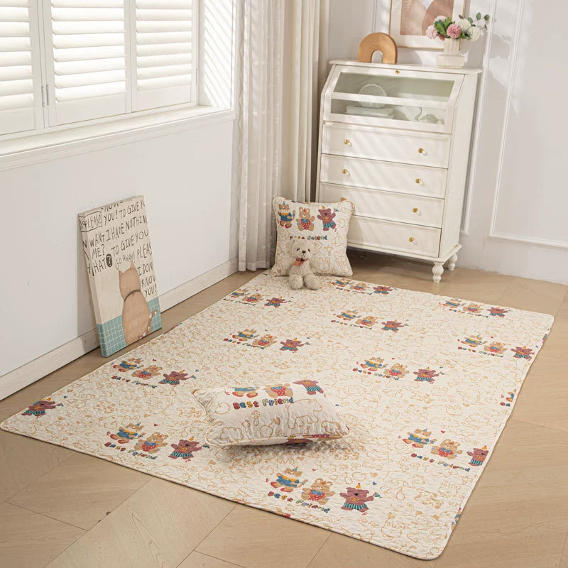 Стеганый напольный коврик из чистого хлопка, детский игровой коврик для забора, детский мультяшный коврик для альпинизма, палатка, ковер, татами, коврик