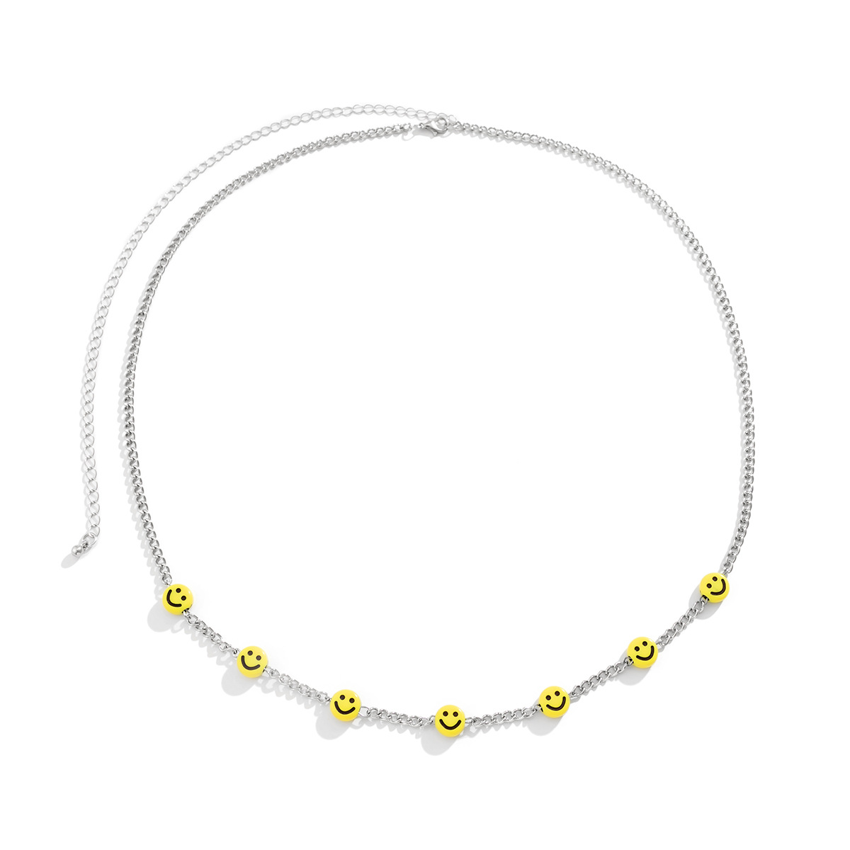Fashion Simple Metal Ethnic Female Smiley Face Acrylic Waist Chain