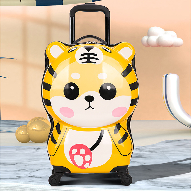 Cartoon cute children's trolley case new mute universal wheel luggage small tiger student boarding suitcase