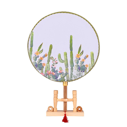 蝶古巴特团扇子diy材料包儿童手工diy亲子团建活动暖场感恩节礼物