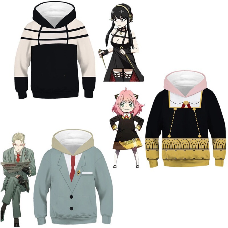 Spy play house cos clothing children's sweater cartoon new 3D digital printing children's hoodie factory direct sales
