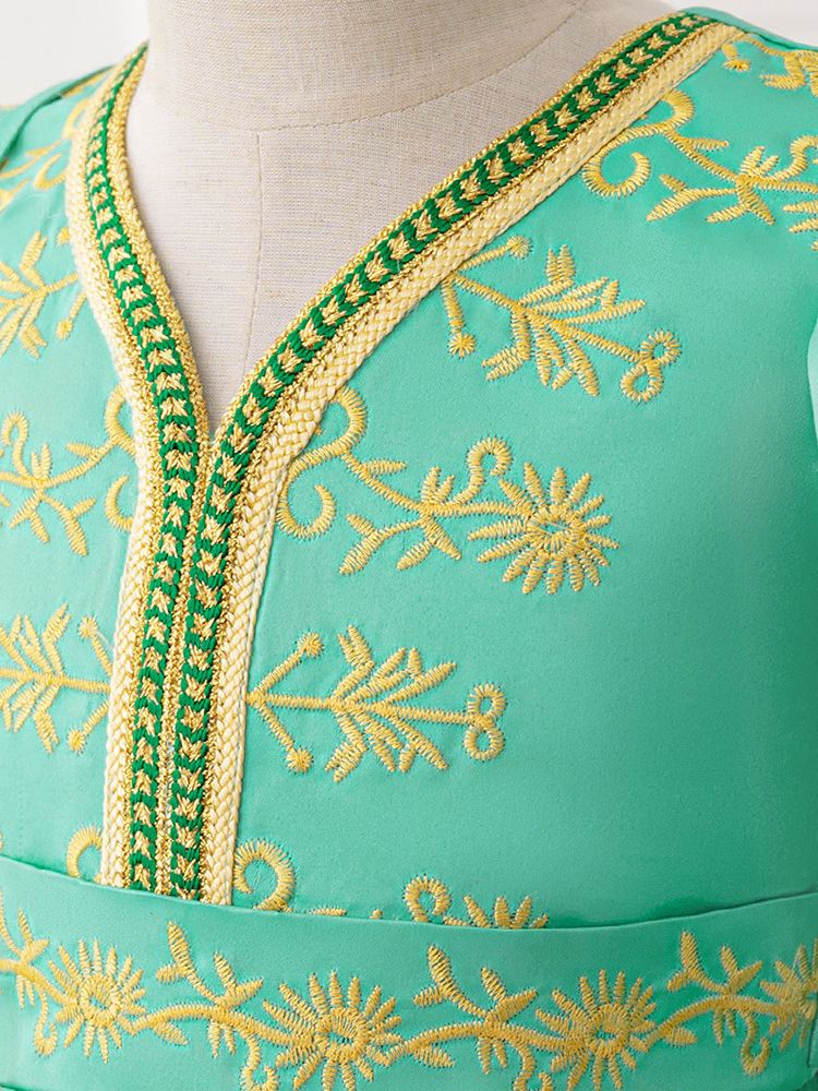 Amazon vestido de niños bordado con bolsas de mangas largas ropa de niños de cuello en v vestido de niña vestido de mangas largas