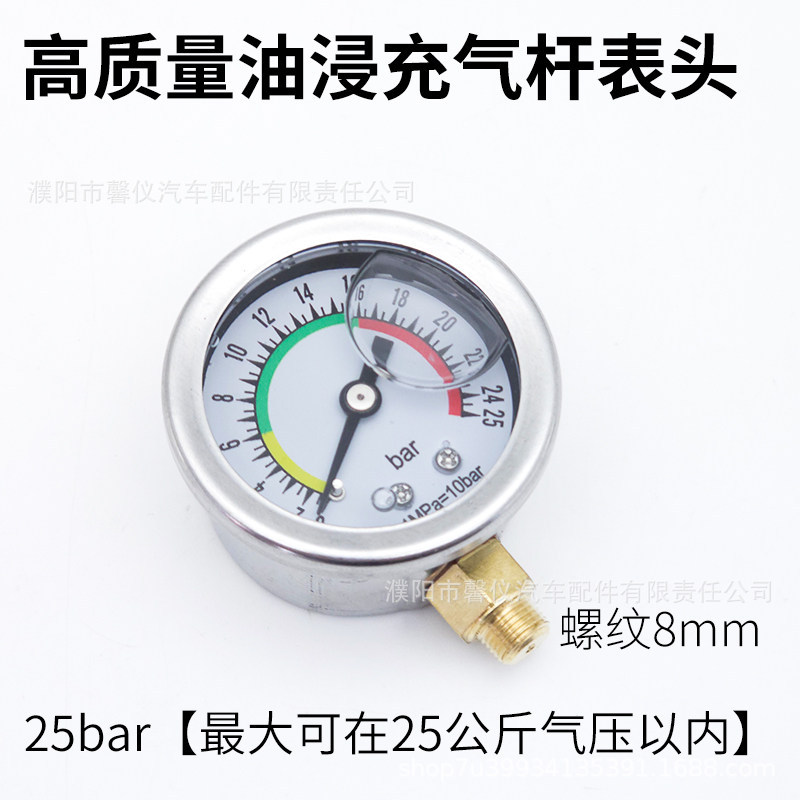 Digital Display Oil-Immersed High-Precision Car Tire Pressure Gauge, Tire Pressure Meter, Tire Pressure Inflator Gun Head