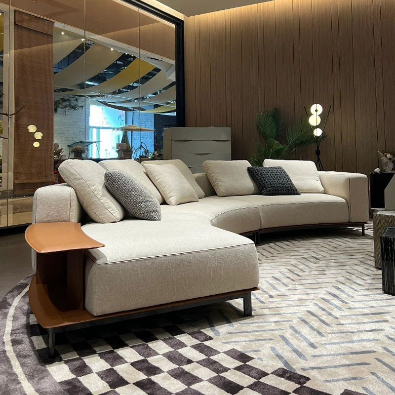 Italiano Braira Braira arco S esquina tela de algodón lino poliform sofá diseñador de gran casa