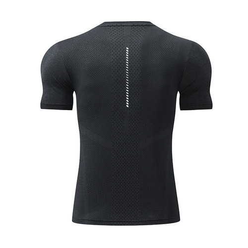 lulu summer men's large size sports casual cold-sense ice silk round neck short-sleeved running gym training quick-drying clothes
